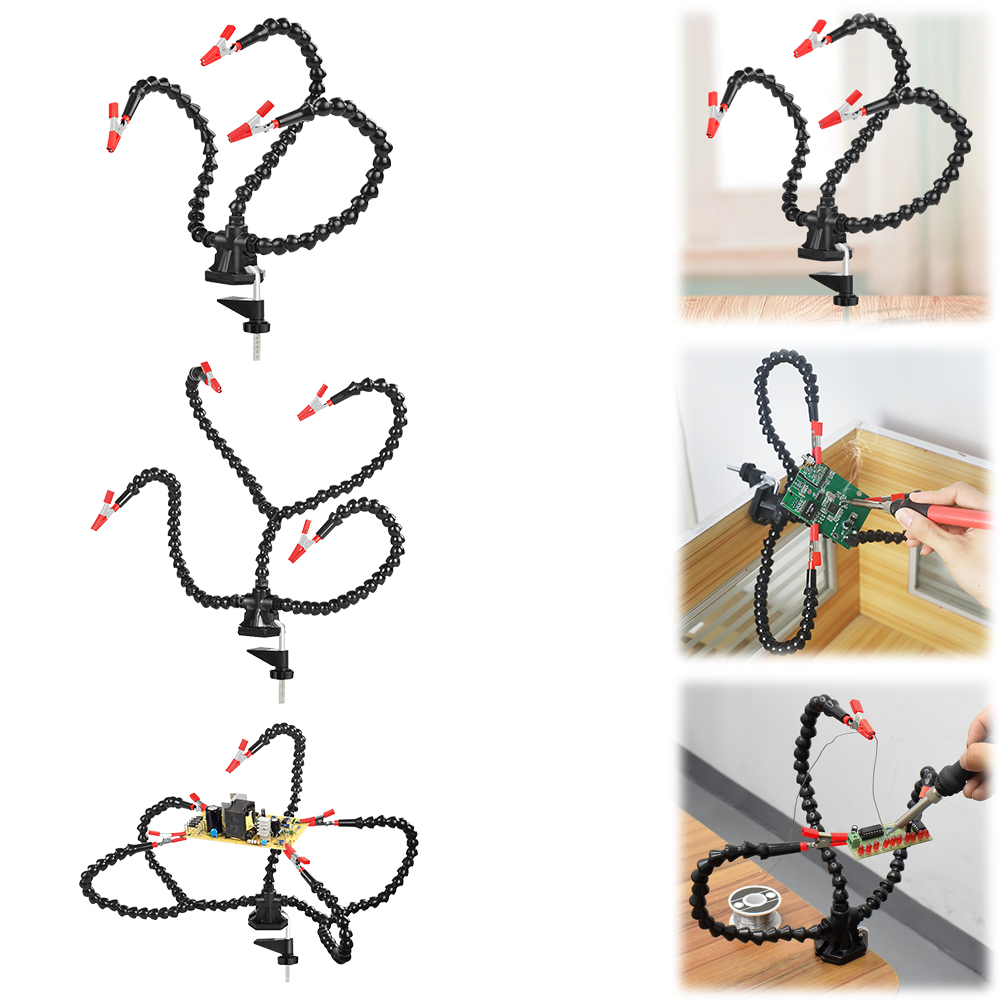 Electronics And Gadgets - デスククランプはんだ付けサードハンドツール 3/4/5 個フレキシブルアーム PCB ホルダースタンド電子修理はんだ付けジュエリー工芸品