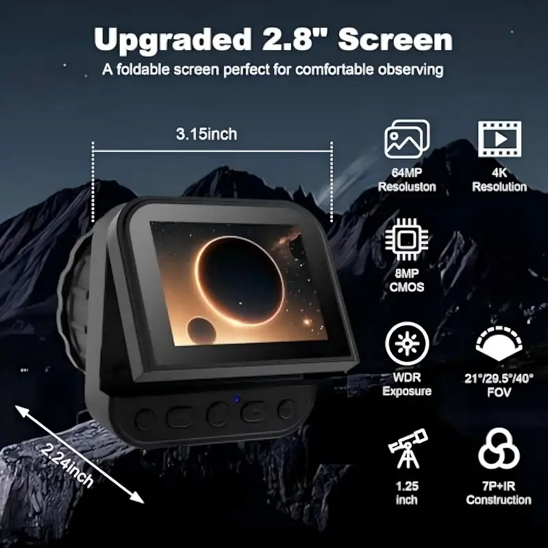 64MP 2.8インチスクリーン 4K電子接眼レンズカメラ、 - Electronics & Gadgets Charging Gocable 8 In 1 Edc 100W Cable のレビューと価格