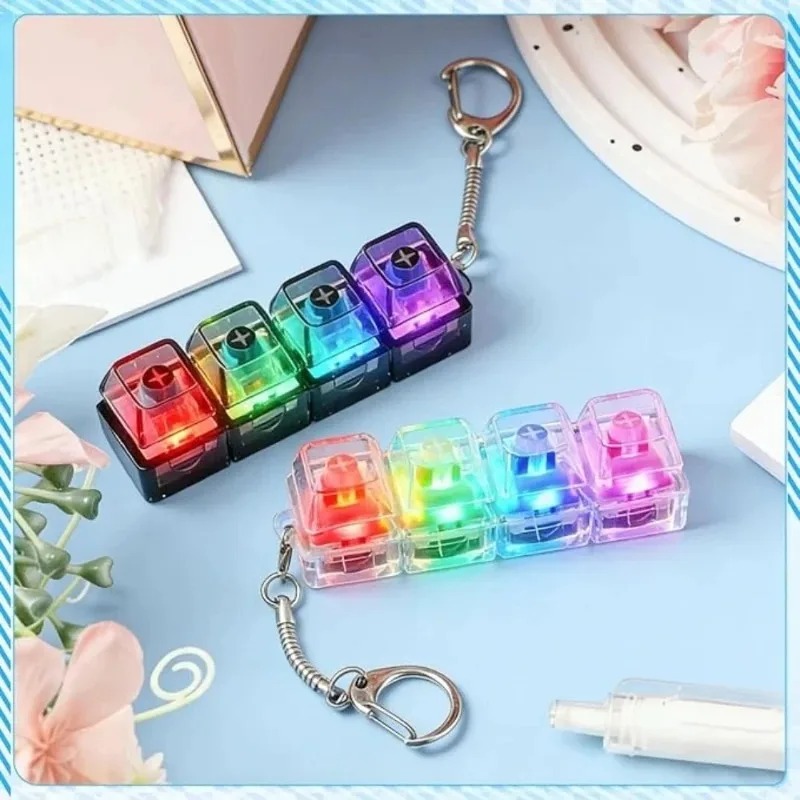 LED キーボードキーホルダー フィジェットトイ クリスタル - Electronics Gadgets For Kids のレビューと価格