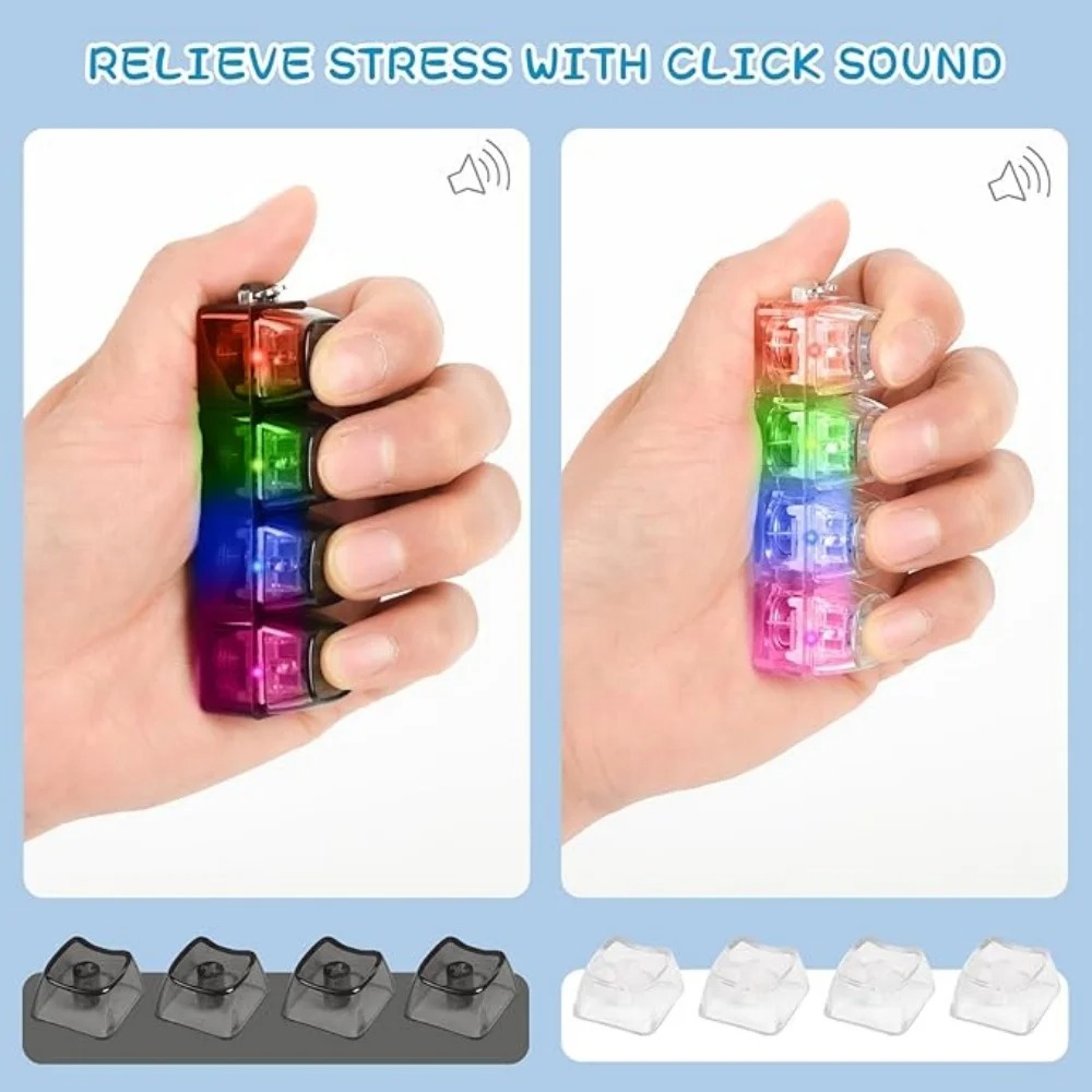 フィジェットトイ LEDキーボードキーチェーン クリスタルク - Electronics Gadgets For Kids のレビューと価格