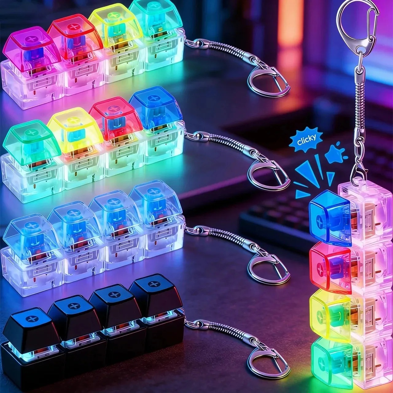 '/LED キーボードキーホルダー フィジェットトイ クリス - Electronics Gadgets For Kids のレビューと価格