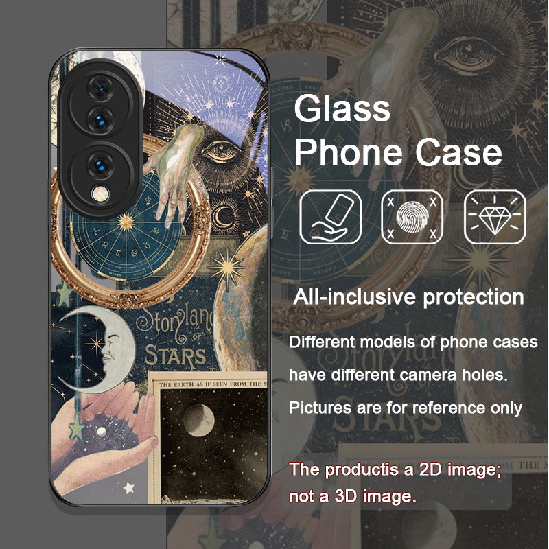 星座の太陽、月、星が描かれた強化ガラス製スマホケース Hua - Huawei Nova 12 のレビューと価格